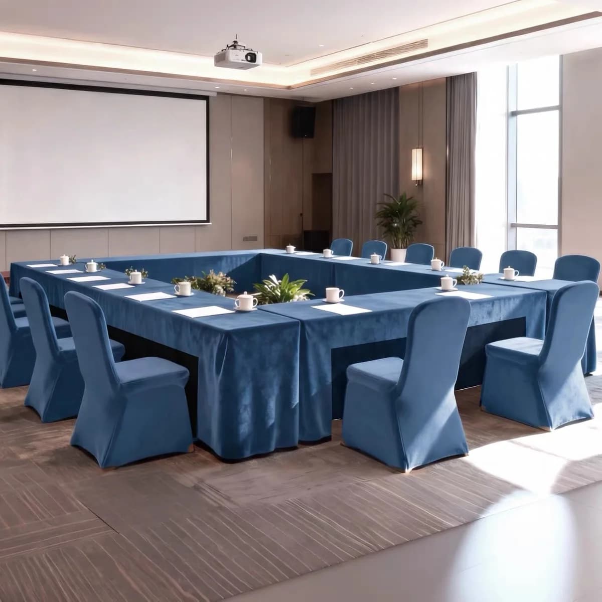 行政会议桌布·不同布局，图示 01
