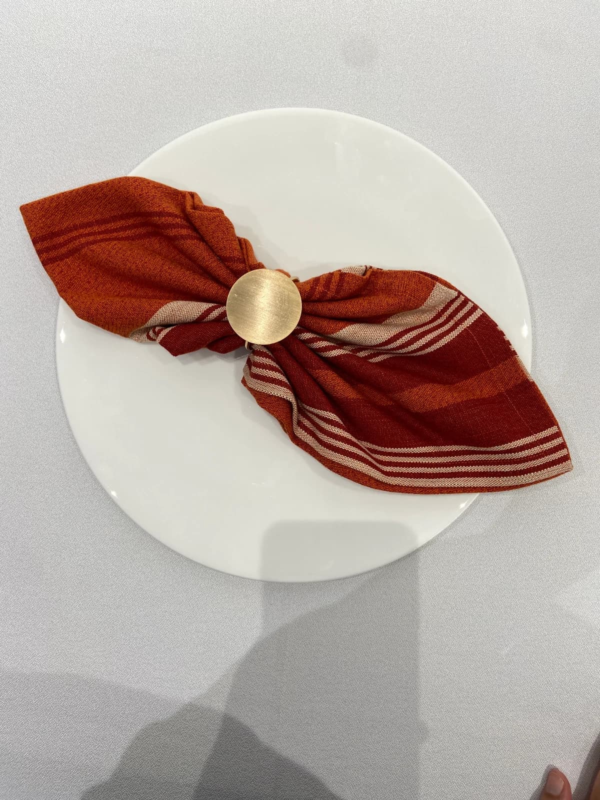 Broad-stripe napkins, Orange