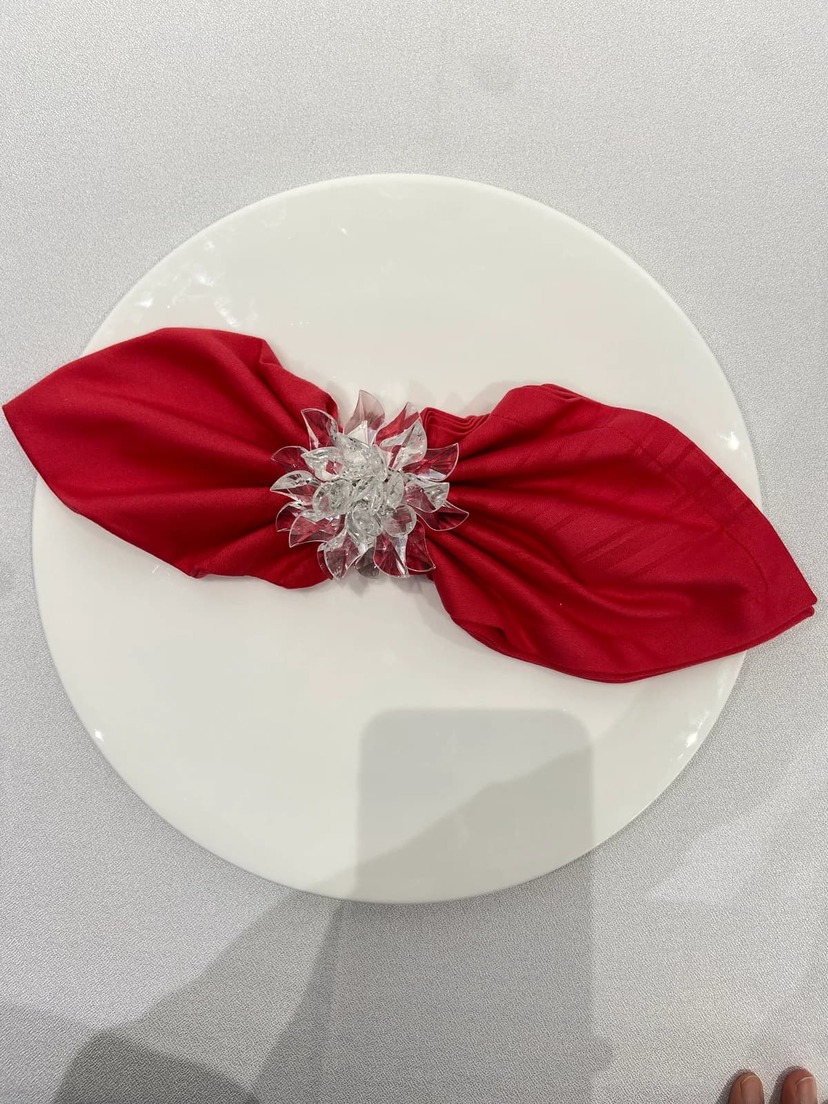 Wide-and-narrow stripe napkins, Red