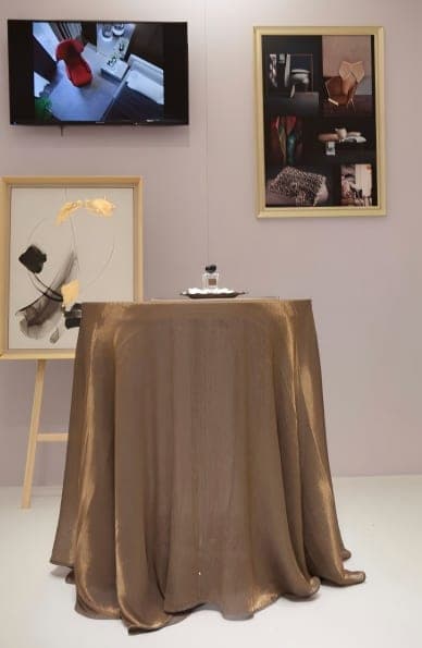 Draped cloth on a high cocktail table