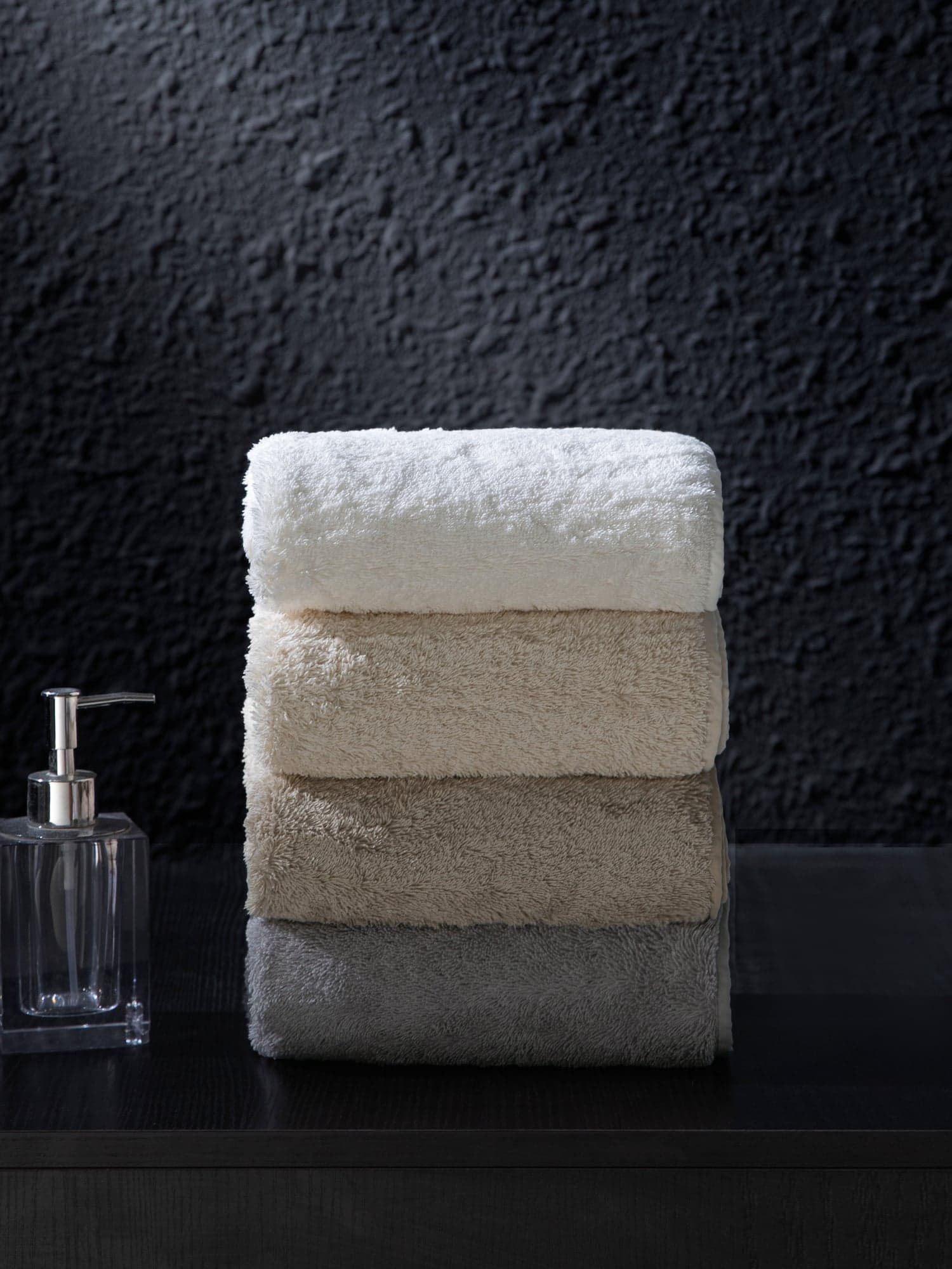 Folded hotel towel collection
